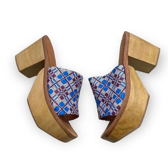 New in Box, Rachel Comey Jibe Clog in Blue multi print leather,  Size 10 - Picture 6 of 14